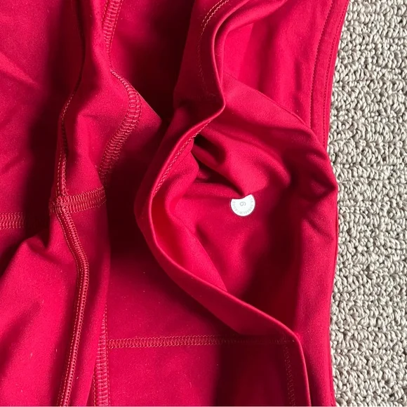 Lululemon Red Bike Shorts High Waist Moisture-Wicking - Picture 5 of 6